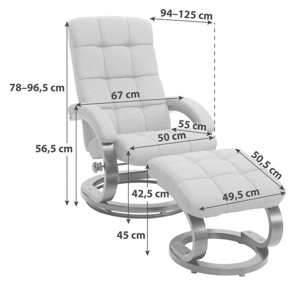 RELAXAČNÍ KŘESLO S TABURETEM, textil, béžová P & B - Online Only křesla & taburety, Online Only