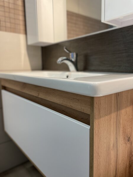 Lavedo Malta 100 Wotan Oak koupelnová skříňka s umyvadlem