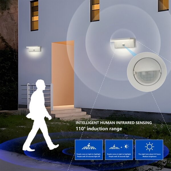 Brilagi -LED Venkovní nástěnné svítidlo se senzorem TESSI LED/10W/230V bílá IP54
