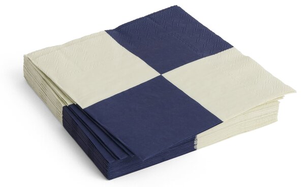 Papírové ubrousky Pattern Lunch Off-white/Dark Blue – set 20 ks