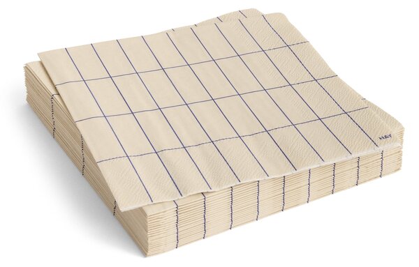 Papírové ubrousky Pattern Lunch Off-white/Blue Grid – set 20 ks