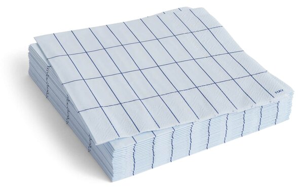 Papírové ubrousky Pattern Lunch Light Blue/Blue Grid – set 20 ks