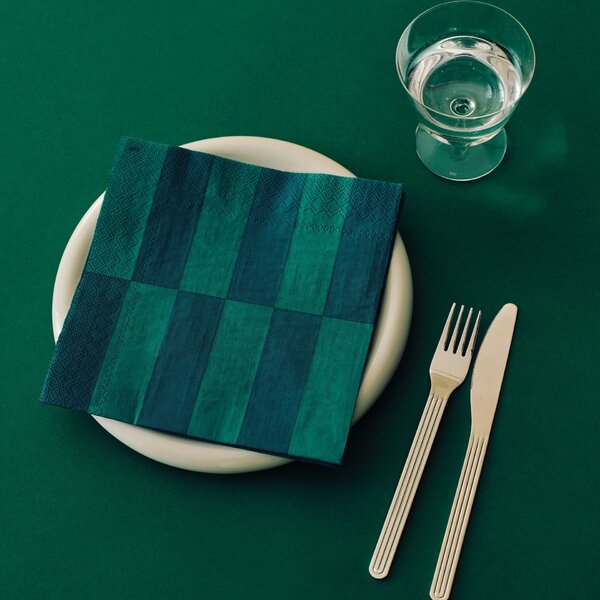 Papírové ubrousky Pattern Dinner Green/Dark Green – set 20 ks