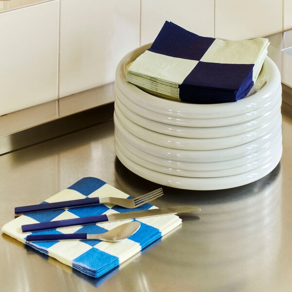 Papírové ubrousky Pattern Lunch Off-white/Dark Blue – set 20 ks