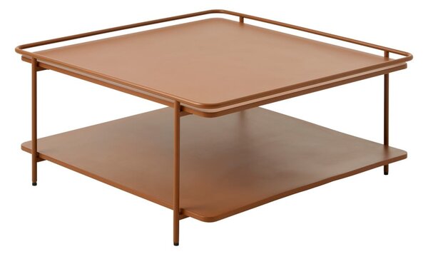 Kovový konferenční stolek v terakotové barvě 75x75 cm Yuba – Unique Furniture