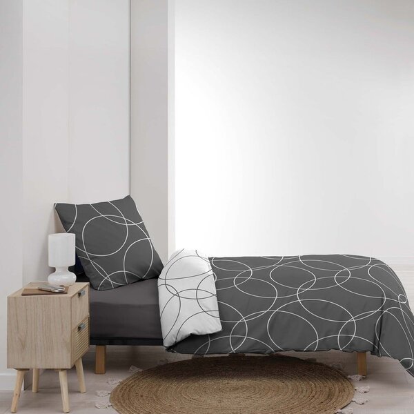 Šedé povlečení na jednolůžko z mikrovlákna 140x200 cm Elton – douceur d'intérieur