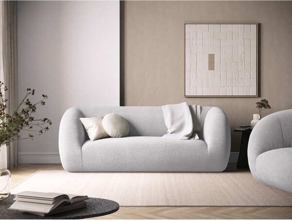 Světle šedá pohovka z textilie bouclé 210 cm Essen – Cosmopolitan Design