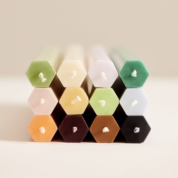 Svíčka Hexagon Candle Dark – set 4 ks