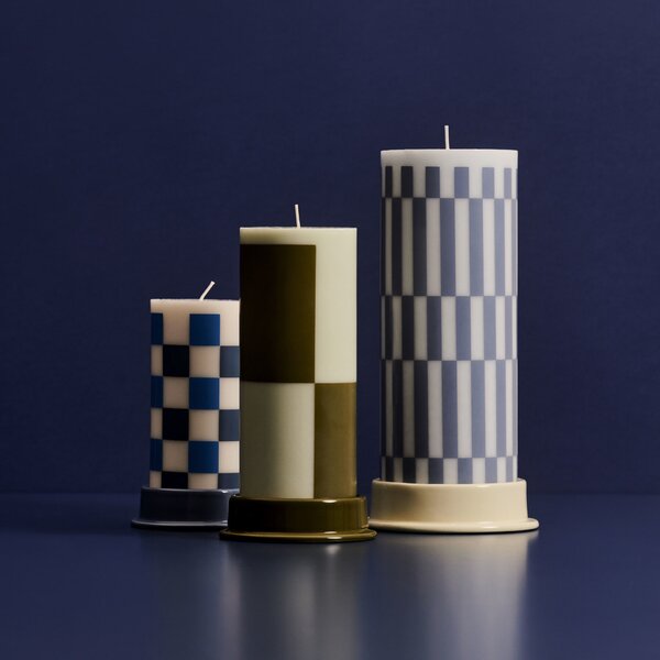 Svíčka Column Candle M Light Green and Army Green 100 h