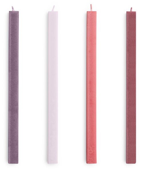 Svíčka Square Candle Reds and Bordeaux – set 4 ks