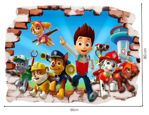 Samolepka na zeď "PAW patrol 4" Velikost: 70x50cm