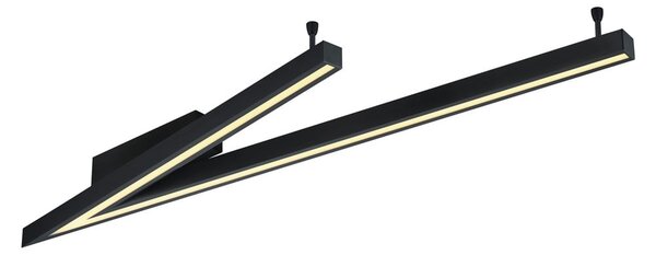 Černé LED stropní svítidlo s hlasovým ovládáním/s ovládáním pomocí mobilní aplikace s kovovým stínidlem 35x127.5 cm Cicanto – CINQUE