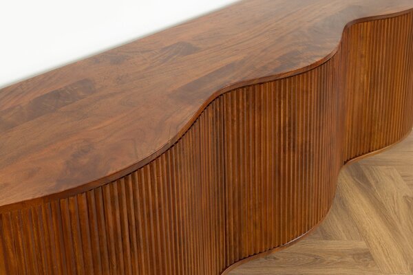 Komoda GRANDEUR 3D 180 CM hnědá masiv mango Nábytek | Úložné prostory | Komody | Nízké