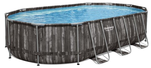Bazén Frame Tmavé Dřevo Ovál 6,1x3,66x1,22m s příslušenstvím