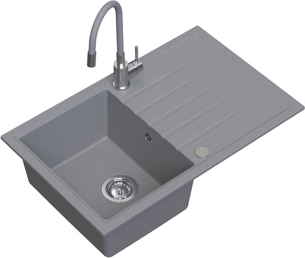 Ruvetti Maxi+ dřezy s baterií šedá/ocel LP_3200-MX7950GR_W