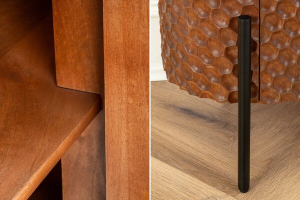 Komoda ADLON II 3D 180 CM hnědá masiv mango Nábytek | Úložné prostory | Komody | Nízké