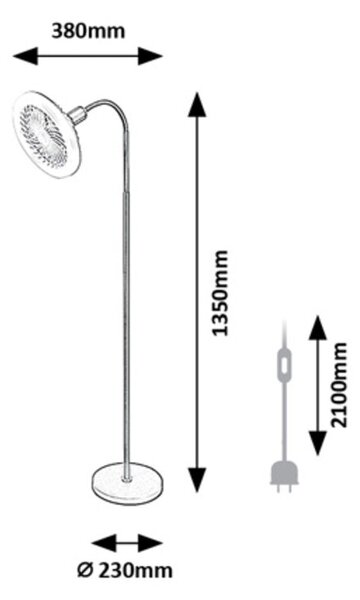 Rabalux Venturo stojací lampa 1x20 W černá 74031