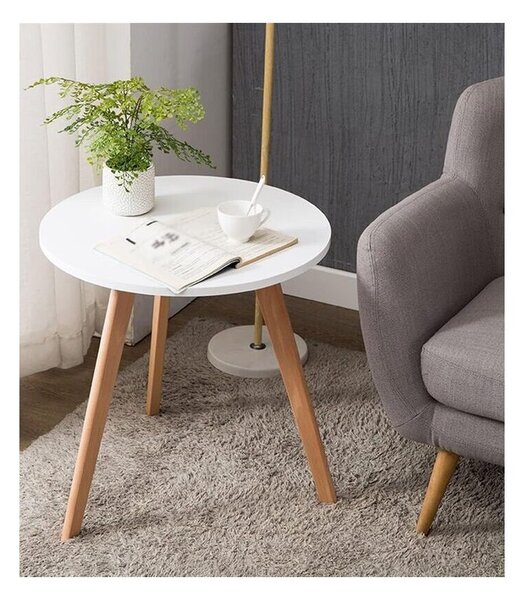 VASAGLE konferenční stůl G617 skandinávský 40 cm v bílé barvě