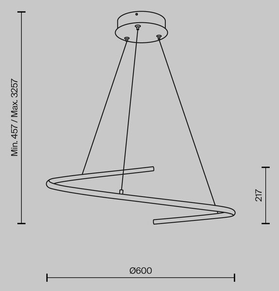 Maytoni Závěsné LED svítidlo CURVE, 31W, Ø 60 cm, CRI80 Barva: Zlatá