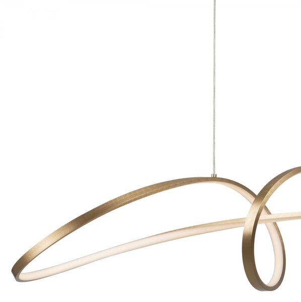 Maytoni Závěsné LED svítidlo CURVE, 42W, d. 92 cm, CRI85 Barva: Zlatá