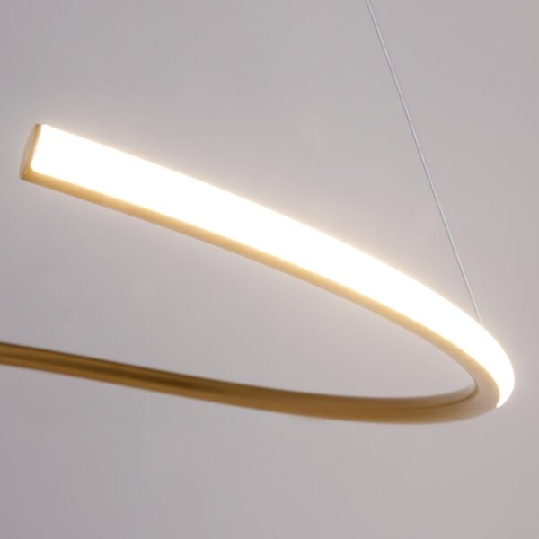 Maytoni Závěsné LED svítidlo CURVE, 31W, Ø 60 cm, CRI80 Barva: Zlatá