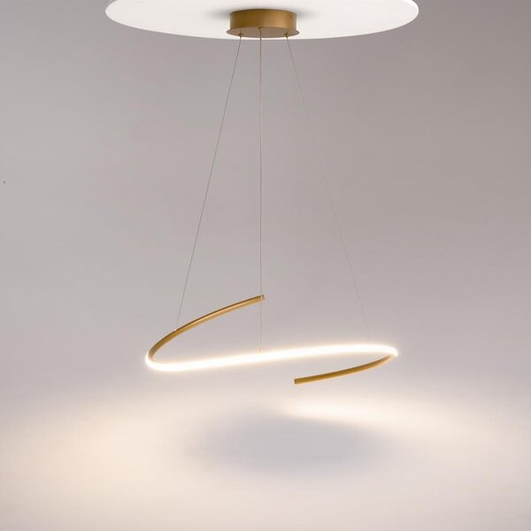Maytoni Závěsné LED svítidlo CURVE, 31W, Ø 60 cm, CRI80 Barva: Zlatá