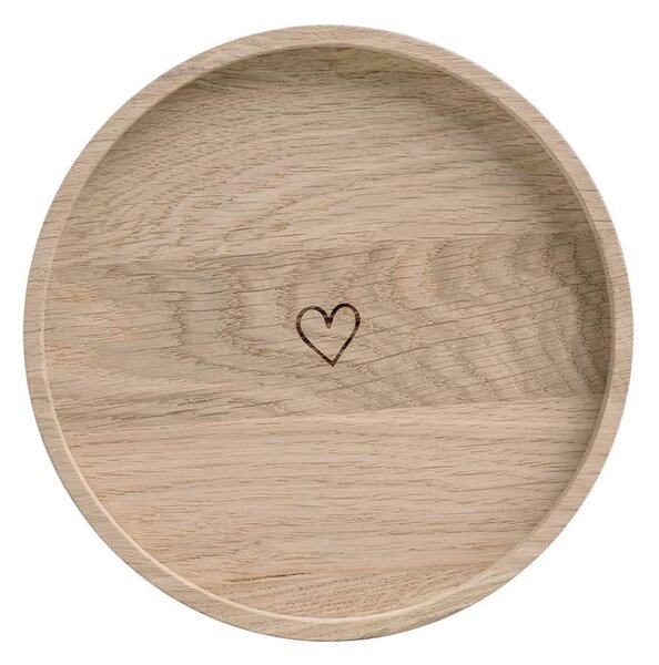 Dřevěný podnos Heart Ø 16 cm