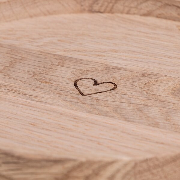 Dřevěný podnos Heart Ø 16 cm