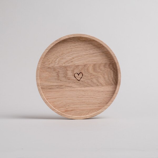 Dřevěný podnos Heart Ø 16 cm