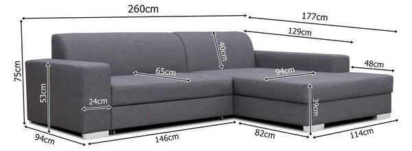 Rohová sedací souprava Matar (L). Akce -20%