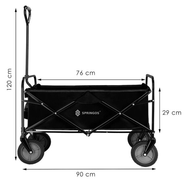 Skládací vozík 80 kg SPRINGOS GA0084 černý