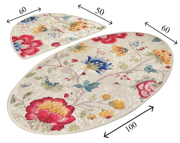Světle hnědé koupelnové předložky v sadě 2 ks 60x100 cm Arya – Foutastic