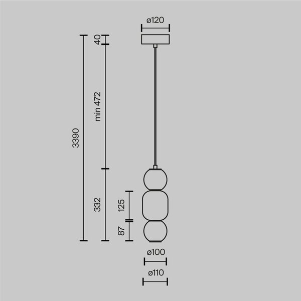Maytoni Závěsné LED svítidlo DROP, 16W, Ø 12 cm, CRI80 Barva: Chrom