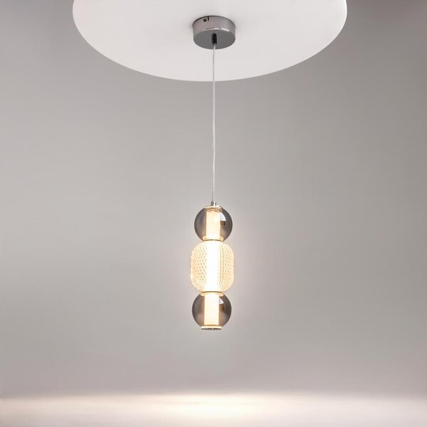 Maytoni Závěsné LED svítidlo DROP, 16W, Ø 12 cm, CRI80 Barva: Chrom