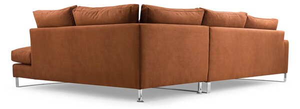 Rohová sedací souprava Cristal (hnědá) (L). Akce -20%