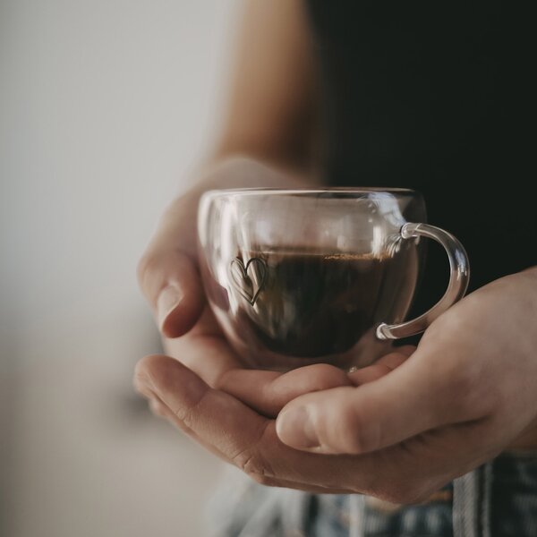 Skleněný hrneček na espresso Heart 50 ml