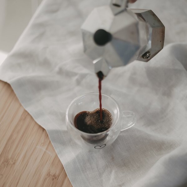 Skleněný hrneček na espresso Heart 50 ml