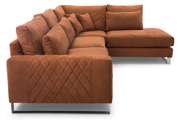 Rohová sedací souprava Cristal (hnědá) (L). Akce -20%