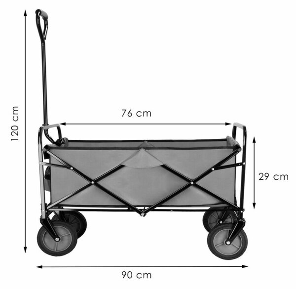 Skládací vozík 80 kg, šedý SPRINGOS GA0015