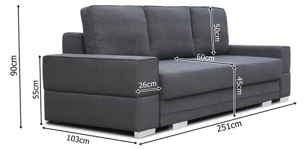 Pohovka Sanda (světle šedá). Akce -20%