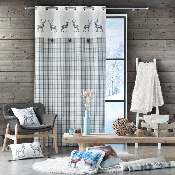Bílo-modrý závěs 140x240 cm Megeve – douceur d'intérieur