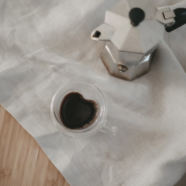 Skleněný hrneček na espresso Heart 50 ml