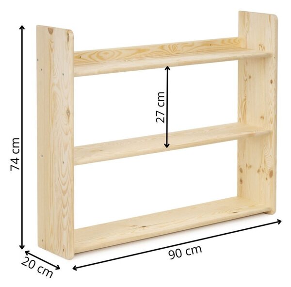 Police na zeď 90x74x20 cm SPRINGOS WF0007 přírodní