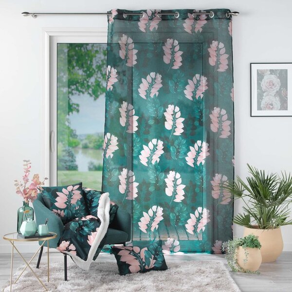 Tmavě zelená voálová záclona 140x280 cm Belline – douceur d'intérieur