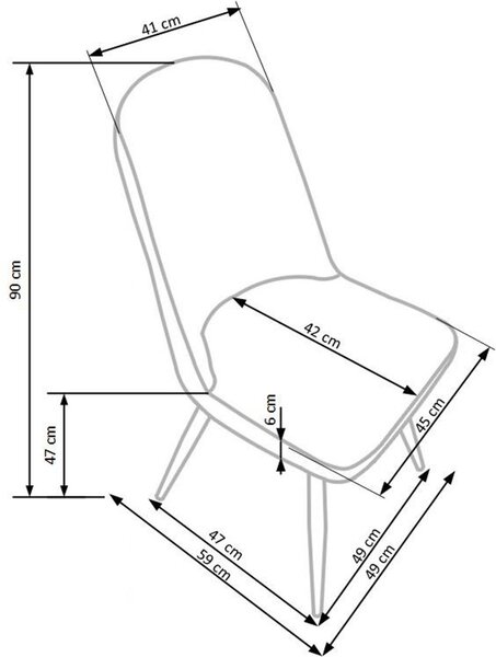 Halmar Jídelní židle K214 tmavě krémová/dub medový