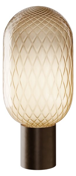 Il Fanale 279.03.MZ Bloom, stolní lampa z mosazi a kouřového bronzového skla, 1x15W LED E27, průměr 20,8cm
