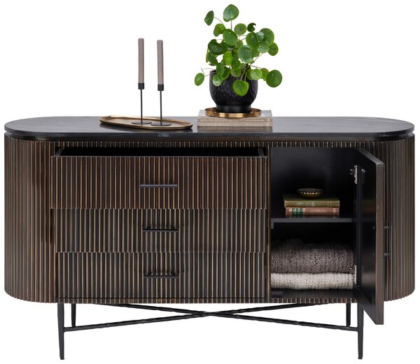 ŠIROKÁ KOMODA, barvy mosazi, 150/80/40 cm Ambia Home - Komody na nožičkách
