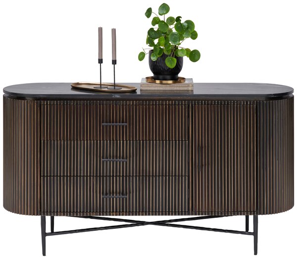 ŠIROKÁ KOMODA, barvy mosazi, 150/80/40 cm Ambia Home - Komody na nožičkách