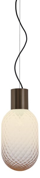 Il Fanale 279.01.MZ Bloom, závěsné svítidlo z mosazi a kouřového bronzového skla, 1x15W LED E27, průměr 20,8cm