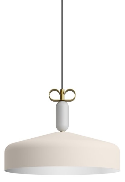 Il Fanale N2W10 Bon Ton, závěsné svítidlo v bílé barvě s prvky mosazi, 1x15W E27, prům. 45cm